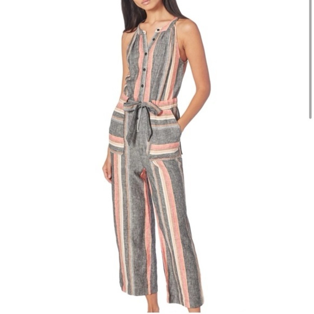 Joie Striped Sleeveless Jumpsuit